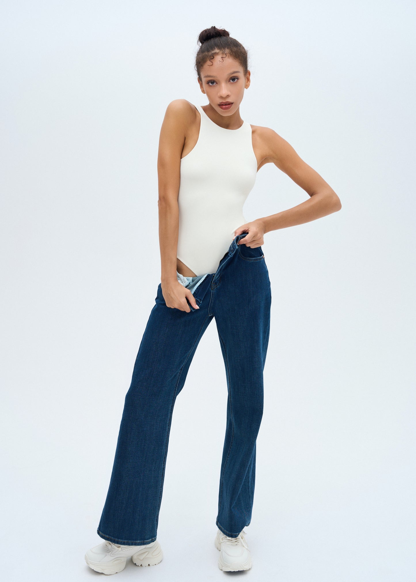 SLEEVELESS HIGH NECK BODYSUIT - IVORY
