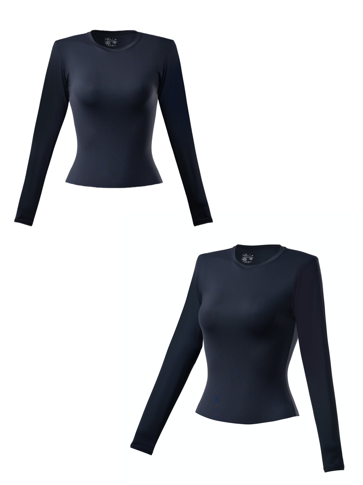 3-PACK LONG SLEEVE FITTED T-SHIRT (Black+Brown+Ivory)