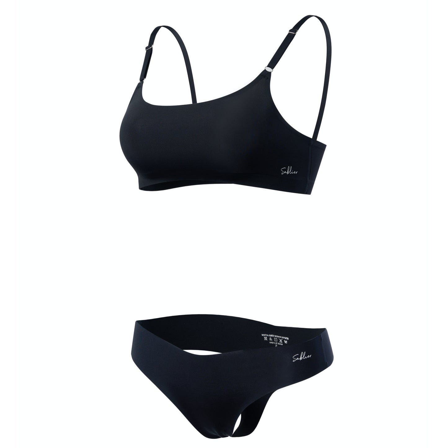3-Pack U-Neck Travel Lingerie Set with Silicone Breathable Nipple Cover