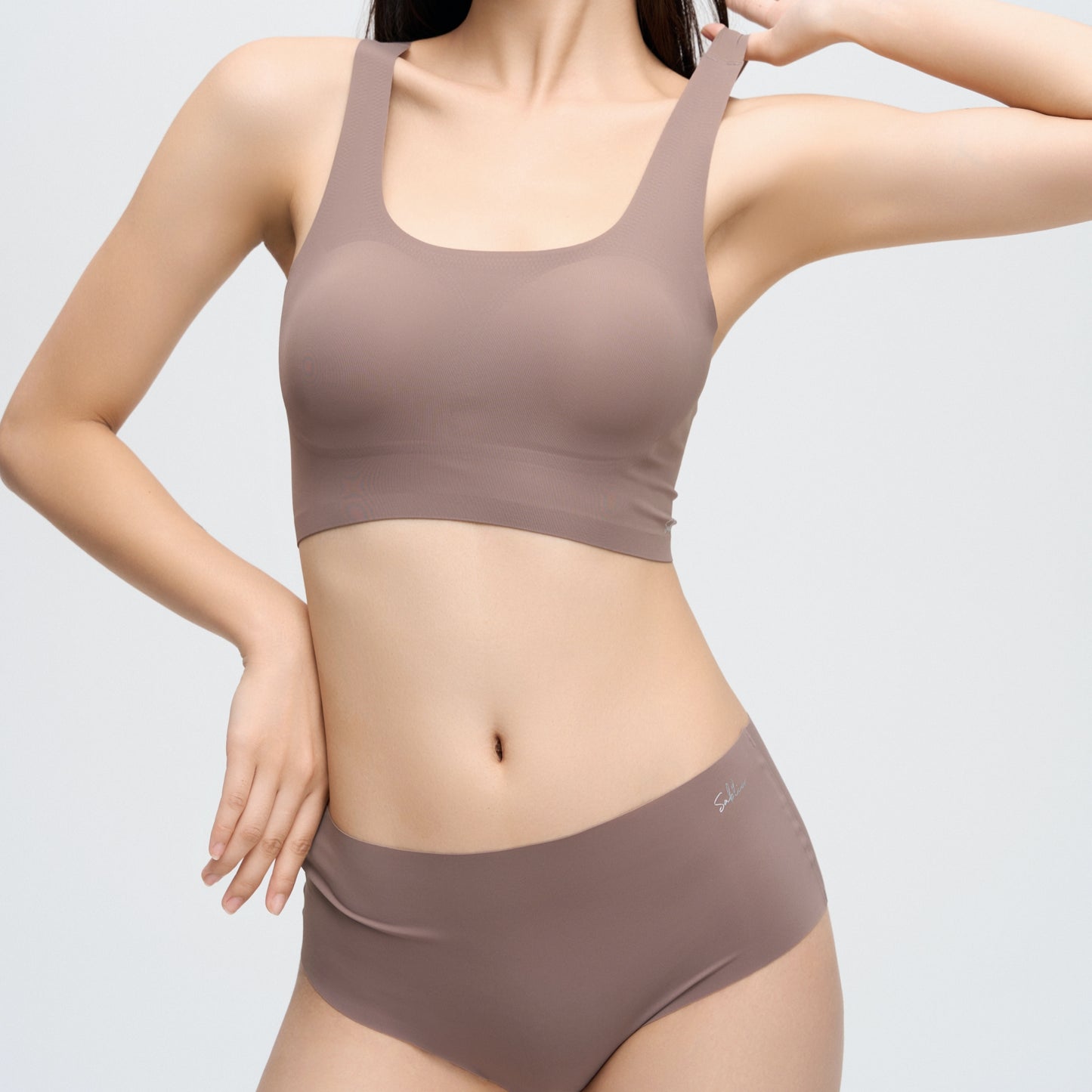 Seamless Underwear Set with Removable Pads - Martini