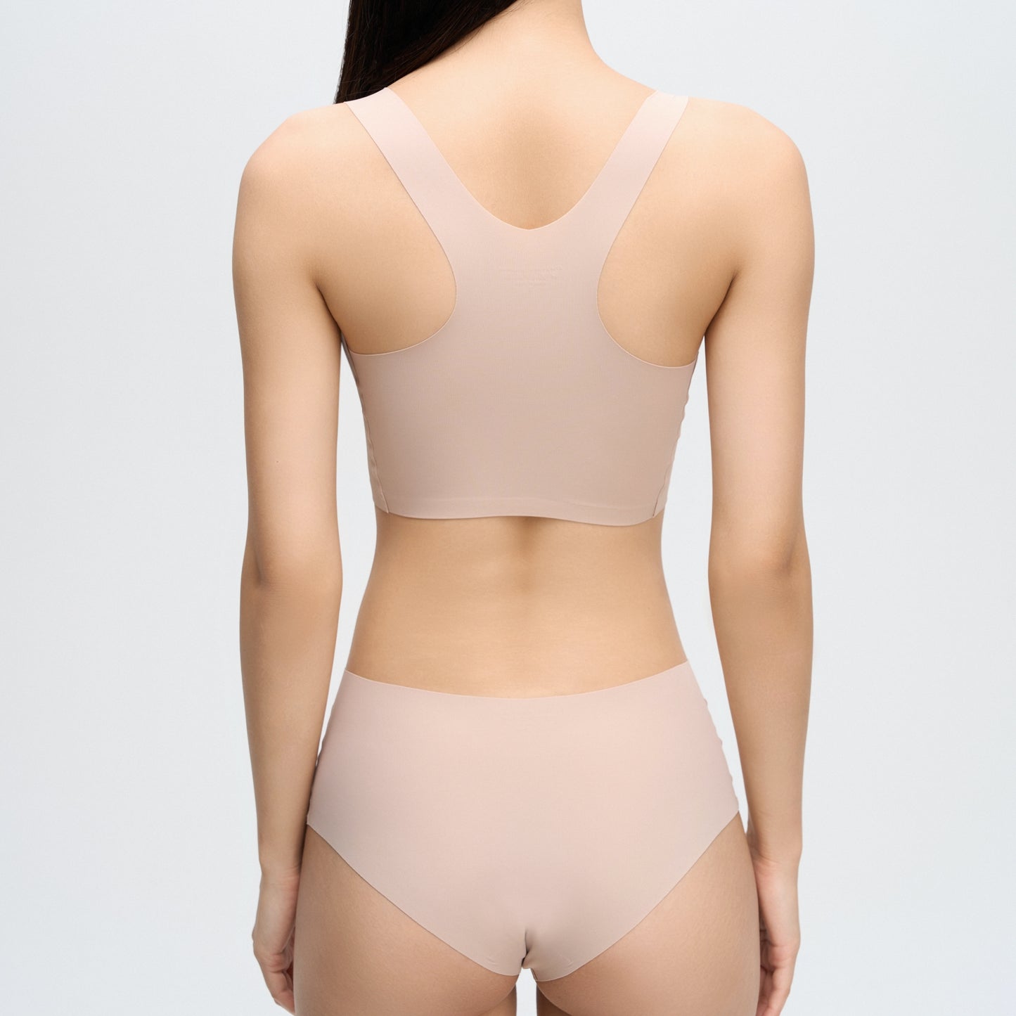 Seamless Underwear Set with Removable Pads - Nude