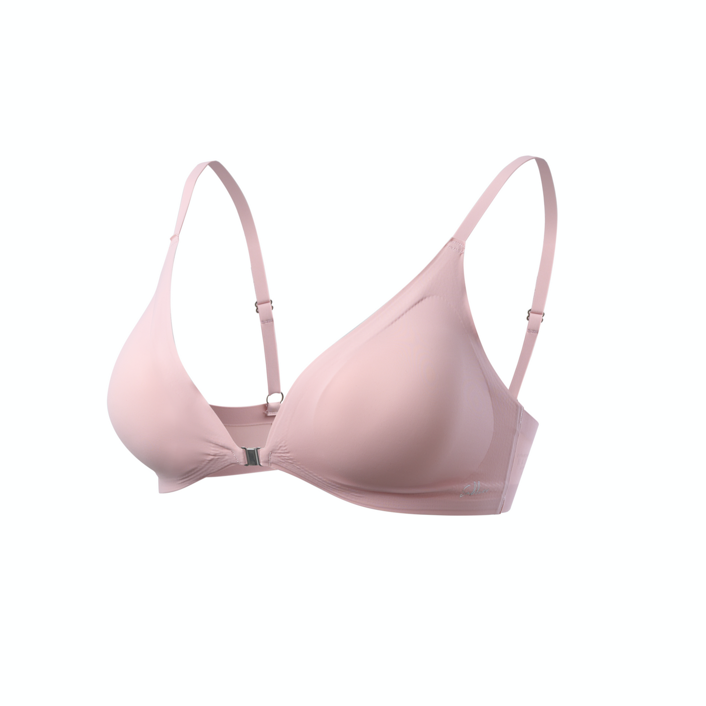 Seamless Bra with Magnetic Front Buckle - Pink