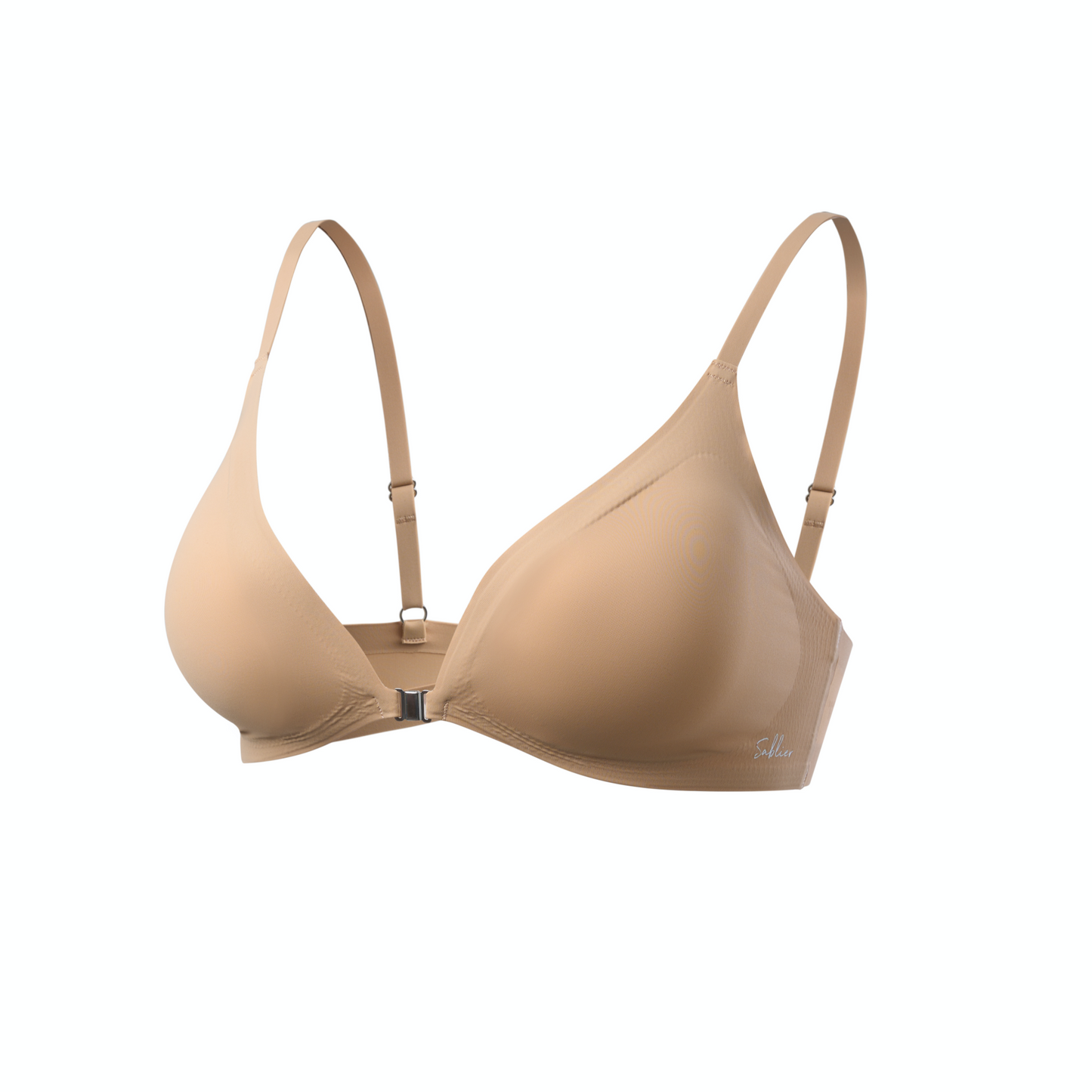 Seamless Bra with Magnetic Front Buckle - Beige