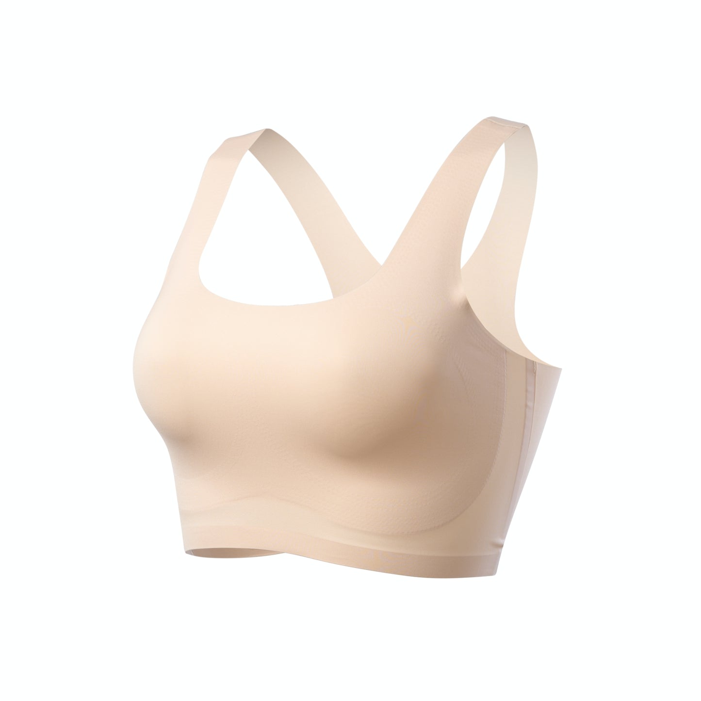 1+1: Ultimate Seamless Bra with Silicone Breathable Nipple Cover - Nude